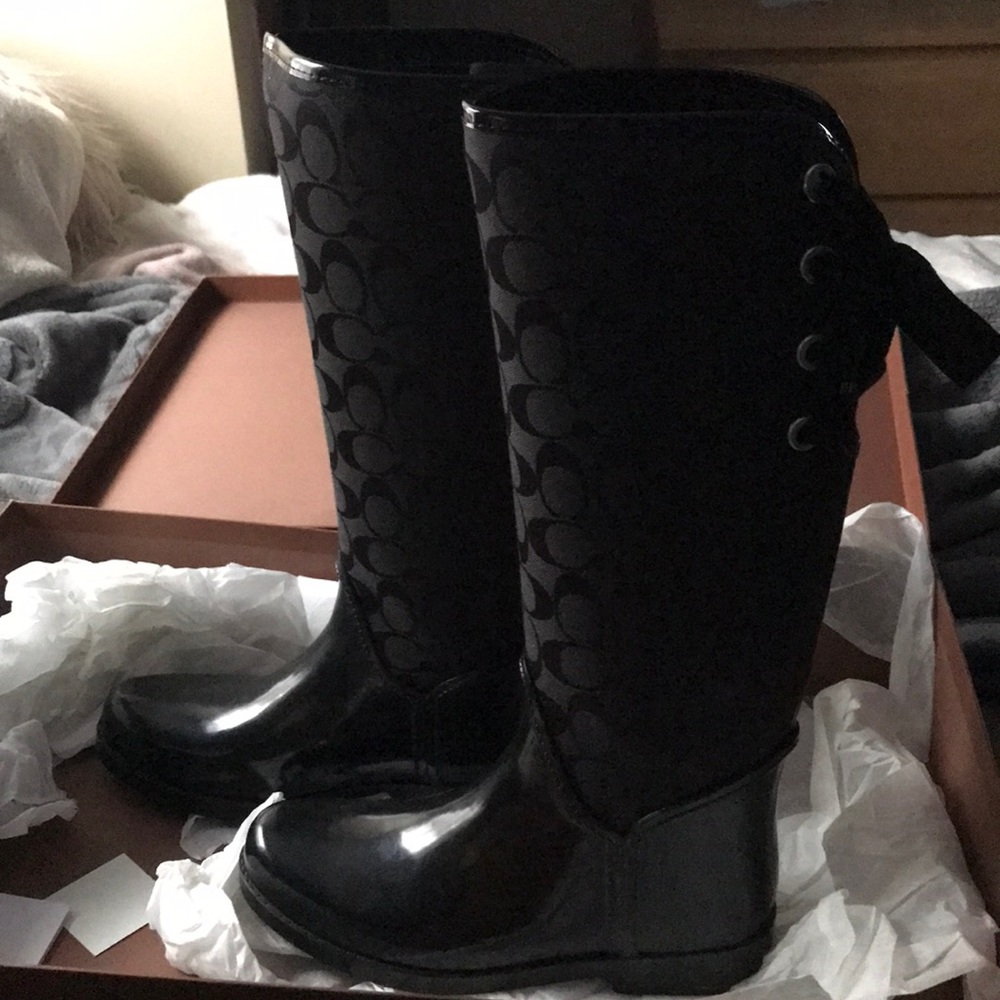 Coach Rain boots. Black.